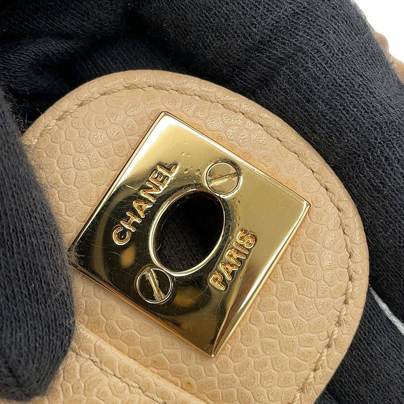 シャネル チェーンショルダーバッグ ミニマトラッセ ココマーク キャビアスキン A35200 CHANEL 黒