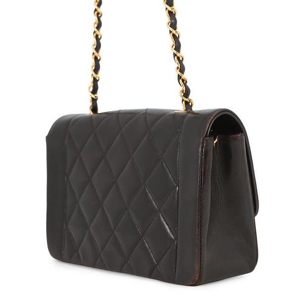 シャネル チェーンショルダーバッグ マトラッセ ココマーク ダイアナ ラムスキン A01164 CHANEL 黒