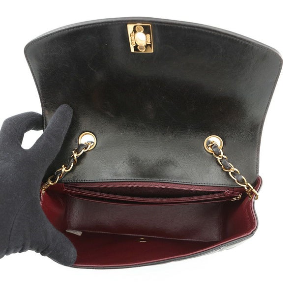 シャネル チェーンショルダーバッグ マトラッセ ココマーク ダイアナ ラムスキン A01164 CHANEL 黒