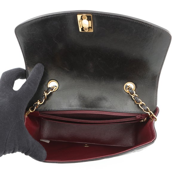 シャネル チェーンショルダーバッグ マトラッセ ココマーク ダイアナ ラムスキン A01164 CHANEL 黒