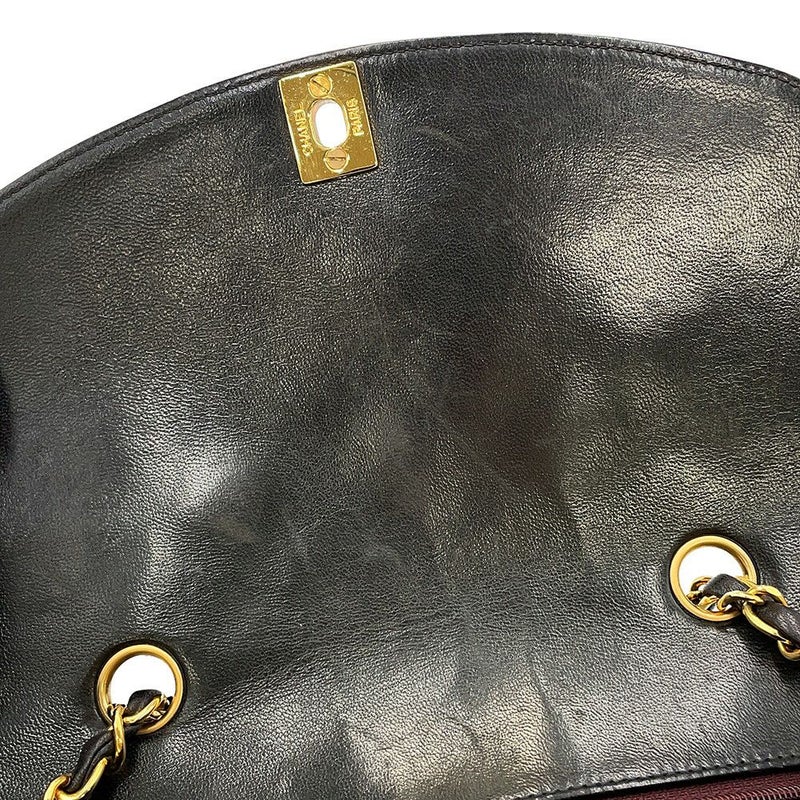 シャネル チェーンショルダーバッグ マトラッセ ココマーク ダイアナ ラムスキン A01164 CHANEL 黒