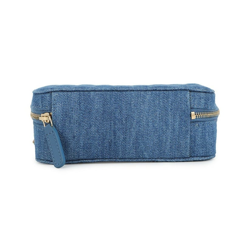 シャネル チェーンショルダーバッグ マトラッセ ココマーク パールクラッシュ カメラバッグ デニム AP2463 CHANEL