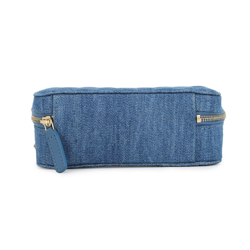 シャネル チェーンショルダーバッグ マトラッセ ココマーク パールクラッシュ カメラバッグ デニム AP2463 CHANEL