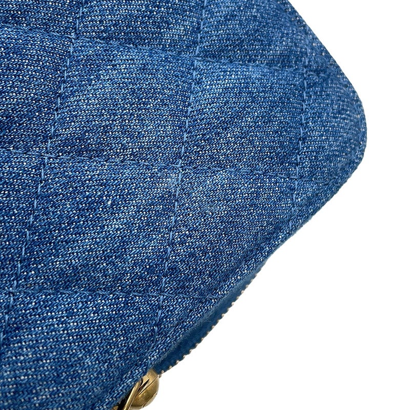 シャネル チェーンショルダーバッグ マトラッセ ココマーク パールクラッシュ カメラバッグ デニム AP2463 CHANEL