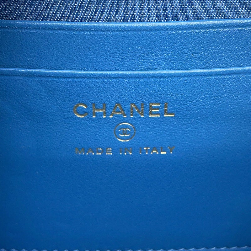 シャネル チェーンショルダーバッグ マトラッセ ココマーク パールクラッシュ カメラバッグ デニム AP2463 CHANEL