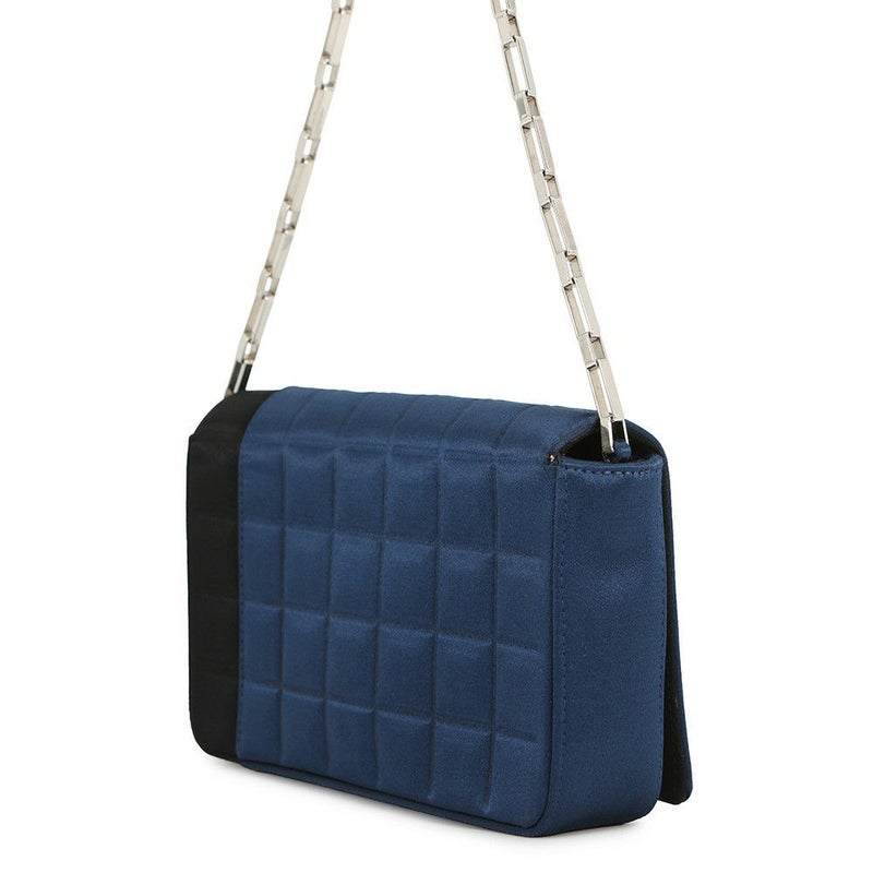 シャネル チェーンショルダーバッグ チョコバー サテン CHANEL ワンショルダー