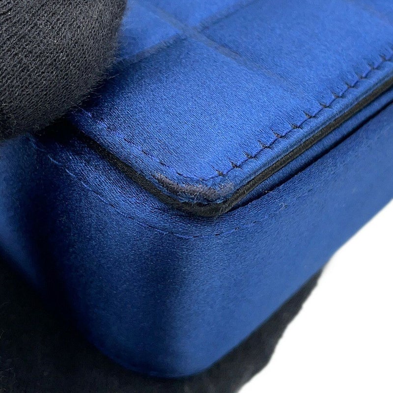 シャネル チェーンショルダーバッグ チョコバー サテン CHANEL ワンショルダー