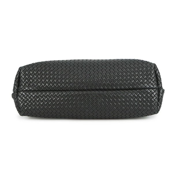 ボッテガヴェネタ トートバッグ イントレチャート スナップ レザー BOTTEGA VENETA 黒