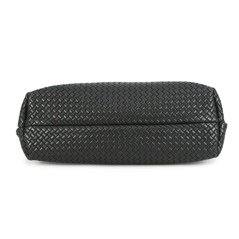 ボッテガヴェネタ トートバッグ イントレチャート スナップ レザー BOTTEGA VENETA 黒