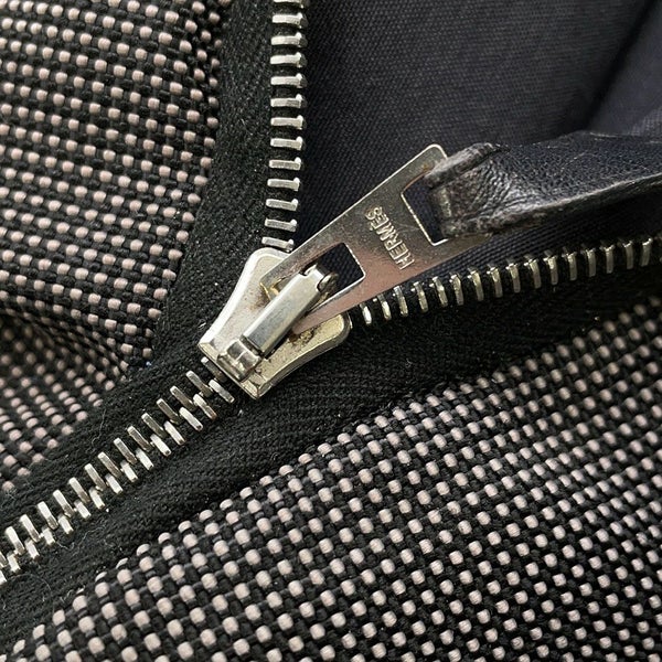 エルメス トートバッグ エールライン カバス グリス/ブラック/シルバー金具 キャンバス HERMES バッグ