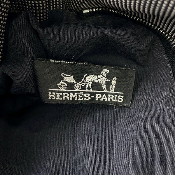 エルメス トートバッグ エールライン カバス グリス/ブラック/シルバー金具 キャンバス HERMES バッグ