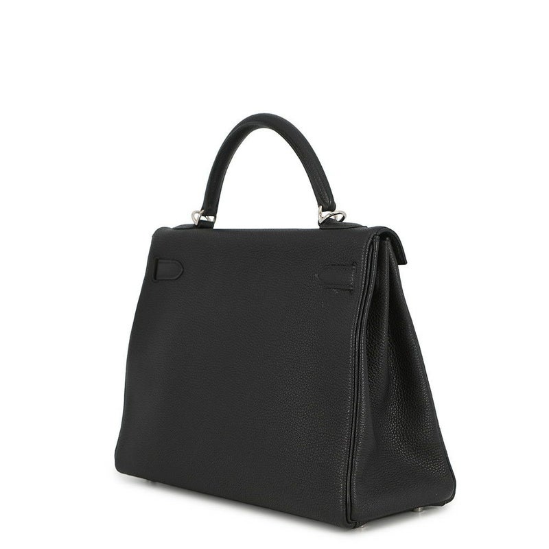 エルメス ハンドバッグ ケリー32 内縫い ブラック/シルバー金具 トゴ □J刻印 2wayショルダー 黒