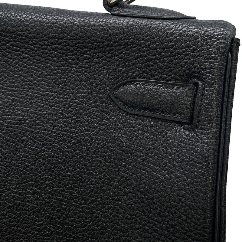 エルメス ハンドバッグ ケリー32 内縫い ブラック/シルバー金具 トゴ □J刻印 2wayショルダー 黒