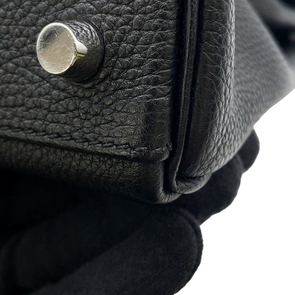 エルメス ハンドバッグ ケリー32 内縫い ブラック/シルバー金具 トゴ □J刻印 2wayショルダー 黒