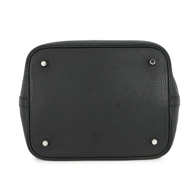 エルメス ハンドバッグ ピコタンロックMM ブラック/シルバー金具 トリヨンクレマンス D刻印 黒