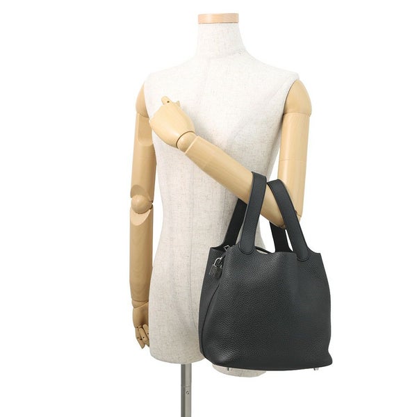 エルメス ハンドバッグ ピコタンロックMM ブラック/シルバー金具 トリヨンクレマンス D刻印 黒