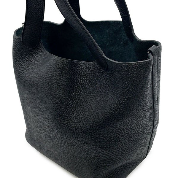 エルメス ハンドバッグ ピコタンロックMM ブラック/シルバー金具 トリヨンクレマンス D刻印 黒