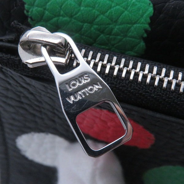 ルイヴィトン 三つ折り財布 トリヨンレザー/ペインティッド ドット LV×YK ポルトフォイユ・カプシーヌ コンパクト M81963 黒 草間弥生