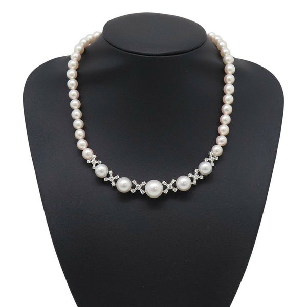 タサキ ネックレス パール/ダイヤモンド 計2.46ct K18WGホワイトゴールド TASAKI 真珠 ジュエリー