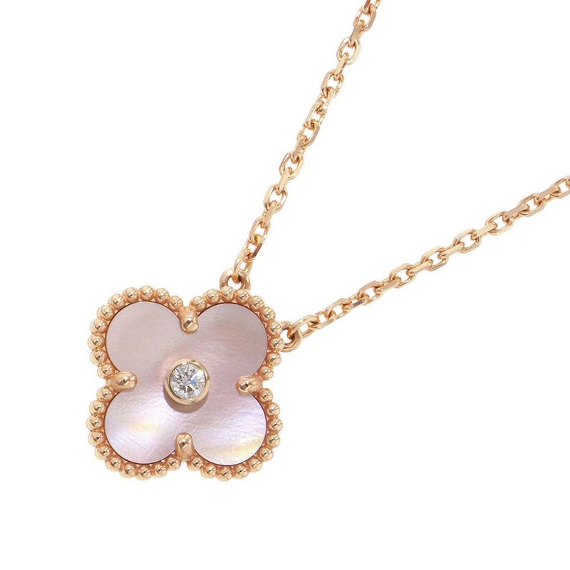 ヴァンクリ ネックレス ヴィンテージ アルハンブラ ピンクマザーオブパール/ダイヤ 1P K18PG VCARPMOP00 2025年ホリデー限定