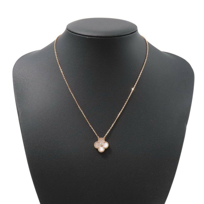 ヴァンクリ ネックレス ヴィンテージ アルハンブラ ピンクマザーオブパール/ダイヤ 1P K18PG VCARPMOP00 2025年ホリデー限定