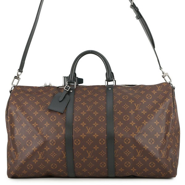 ルイヴィトン ボストンバッグモノグラム・マカサー キーポル・バンドリエール55 M56714 2wayショルダー ブラック 黒