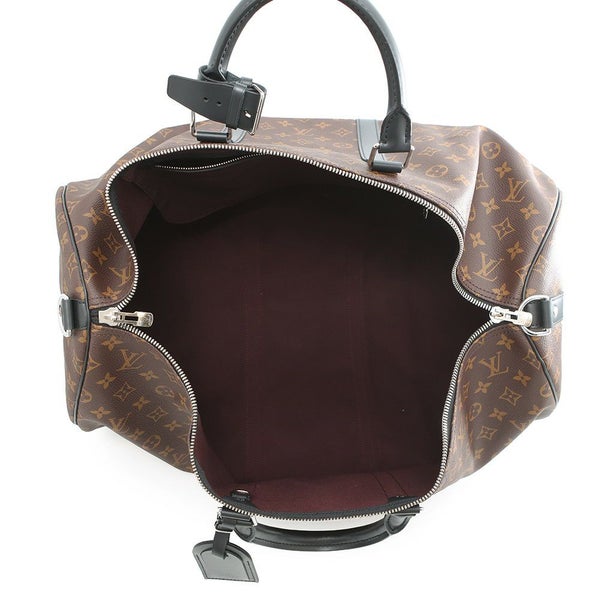 ルイヴィトン ボストンバッグモノグラム・マカサー キーポル・バンドリエール55 M56714 2wayショルダー ブラック 黒