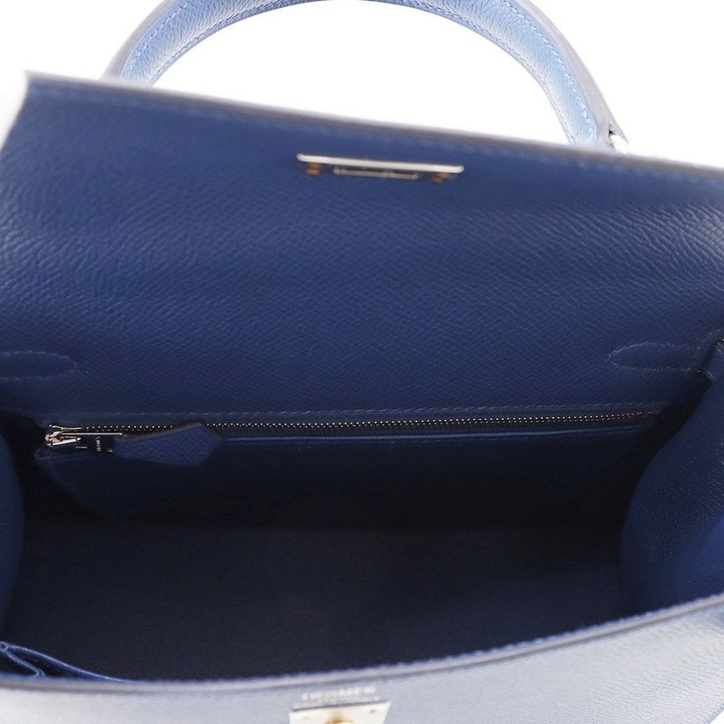 エルメス ハンドバッグ ケリー25 外縫い ブルータイ/エレクトラム金具 エプソン K刻印 2wayショルダー