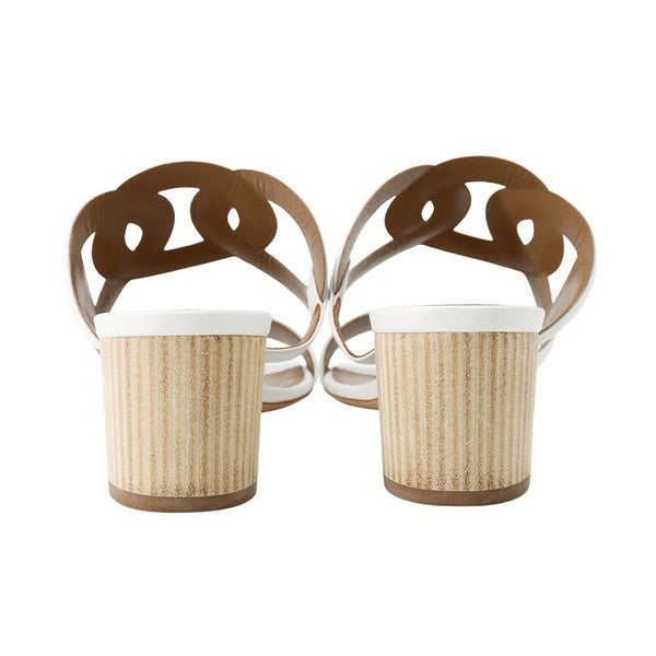 エルメス サンダル ビキニ シェーヌダンクル レディースサイズ38 HERMES 靴 ミュール 白