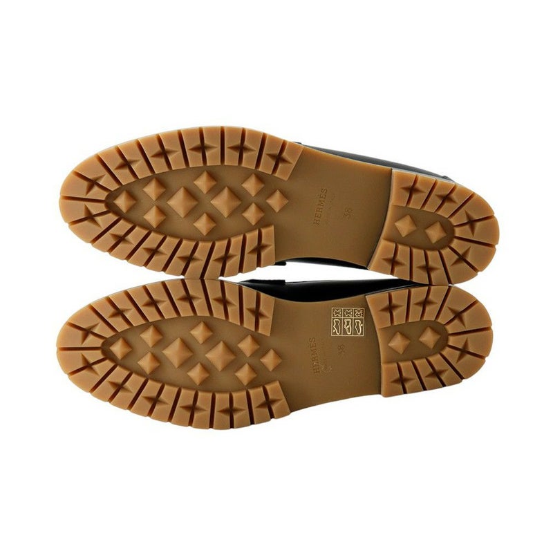 エルメス モカシン フォーブル レザー レディースサイズ38 HERMES 靴 黒