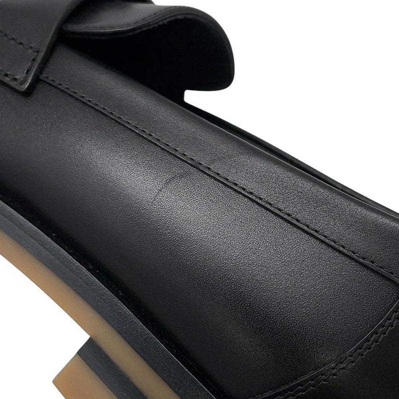 エルメス モカシン フォーブル レザー レディースサイズ38 HERMES 靴 黒