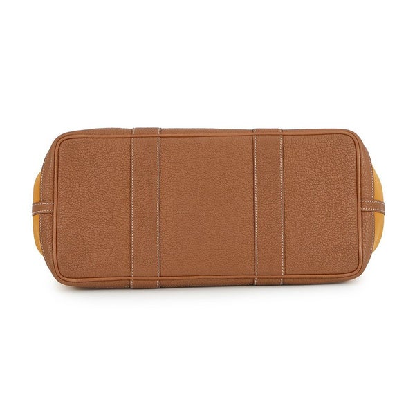 エルメス トートバッグ ガーデンパーティPM サフラン/ゴールド/シルバー金具 トワルオフィシエ/ネゴンダ C刻印