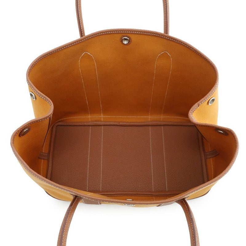 エルメス トートバッグ ガーデンパーティPM サフラン/ゴールド/シルバー金具 トワルオフィシエ/ネゴンダ C刻印