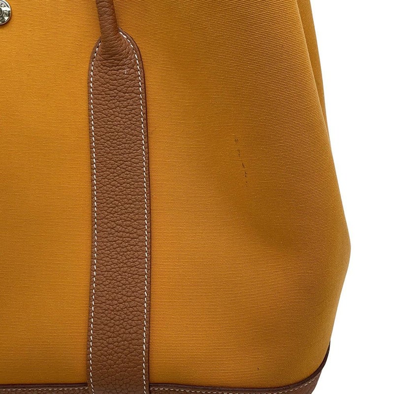 エルメス トートバッグ ガーデンパーティPM サフラン/ゴールド/シルバー金具 トワルオフィシエ/ネゴンダ C刻印