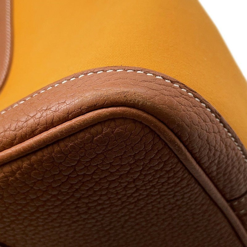 エルメス トートバッグ ガーデンパーティPM サフラン/ゴールド/シルバー金具 トワルオフィシエ/ネゴンダ C刻印