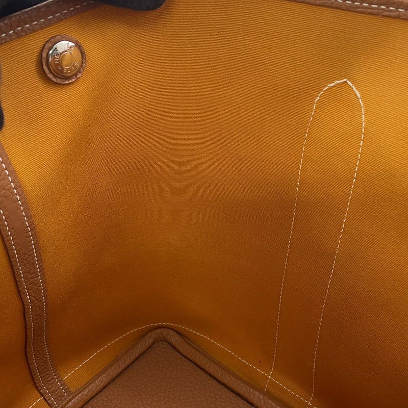 エルメス トートバッグ ガーデンパーティPM サフラン/ゴールド/シルバー金具 トワルオフィシエ/ネゴンダ C刻印