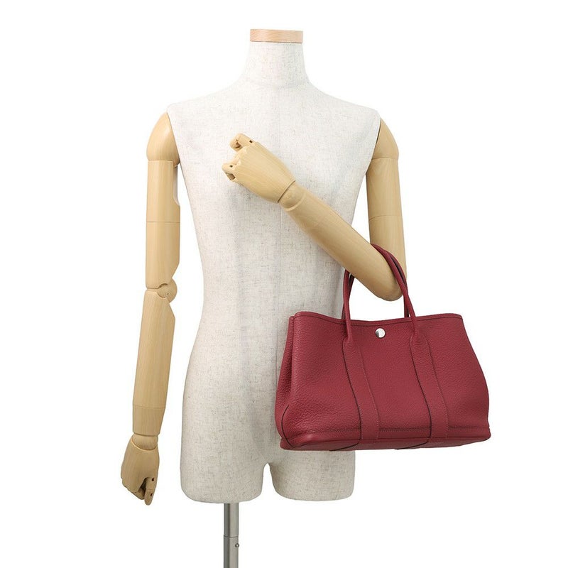 エルメス トートバッグ ガーデンパーティTPM ルビー/シルバー金具 ネゴンダ C刻印