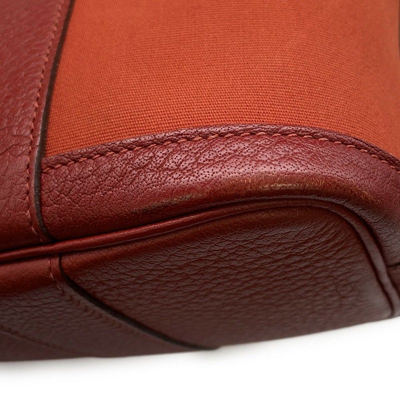 エルメス トートバッグ ガーデンジップPM ルージュデュセス/シルバー金具 トワルオフィシエ/ブッフル □M刻印