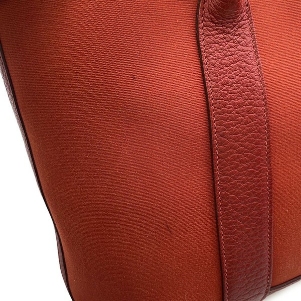 エルメス トートバッグ ガーデンジップPM ルージュデュセス/シルバー金具 トワルオフィシエ/ブッフル □M刻印