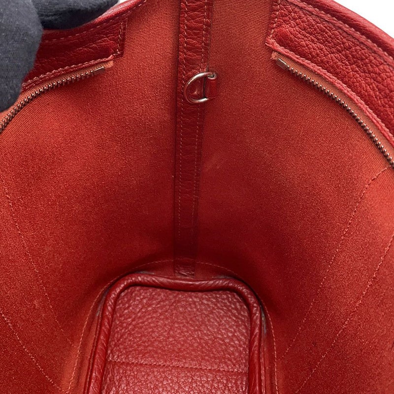 エルメス トートバッグ ガーデンジップPM ルージュデュセス/シルバー金具 トワルオフィシエ/ブッフル □M刻印