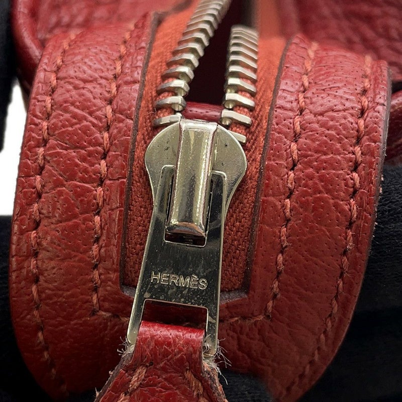 エルメス トートバッグ ガーデンジップPM ルージュデュセス/シルバー金具 トワルオフィシエ/ブッフル □M刻印