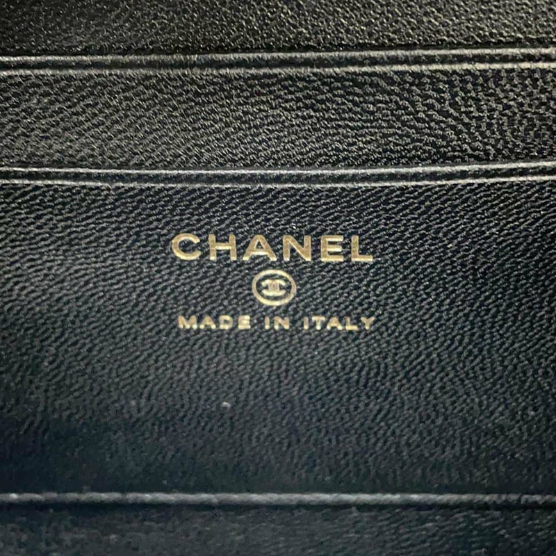 シャネル チェーンショルダーバッグ CCフィリグリー ミニ ラムスキン A84452 CHANEL 黒 ミニバッグ