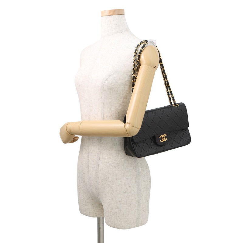 シャネル チェーンショルダーバッグ マトラッセ23 ココマーク ダブルチェーン ラムスキン A01113 CHANEL バッグ 黒