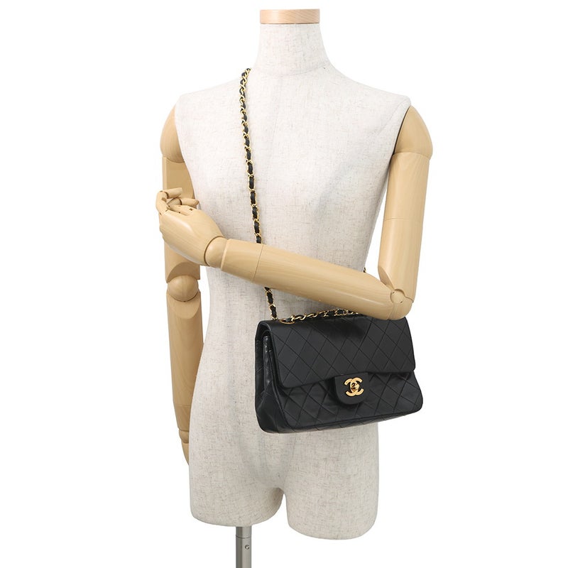 シャネル チェーンショルダーバッグ マトラッセ23 ココマーク ダブルチェーン ラムスキン A01113 CHANEL バッグ 黒