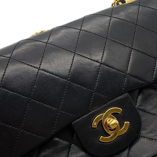 シャネル チェーンショルダーバッグ マトラッセ23 ココマーク ダブルチェーン ラムスキン A01113 CHANEL バッグ 黒