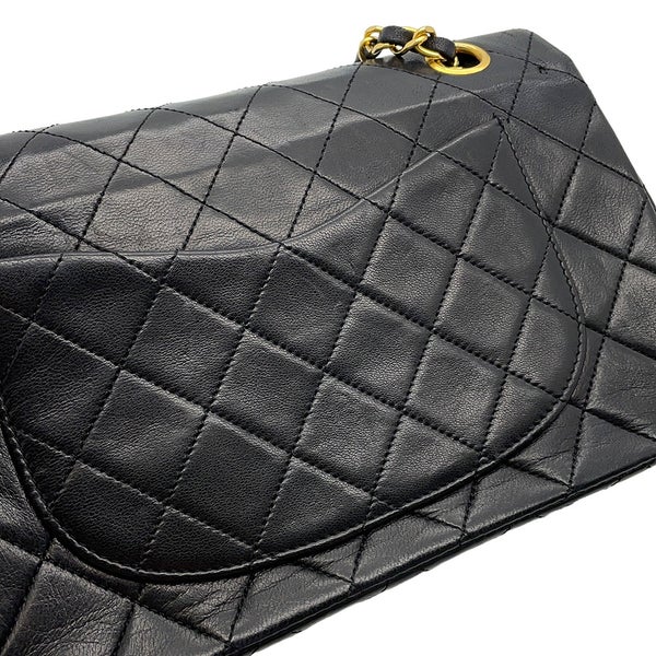 シャネル チェーンショルダーバッグ マトラッセ23 ココマーク ダブルチェーン ラムスキン A01113 CHANEL バッグ 黒