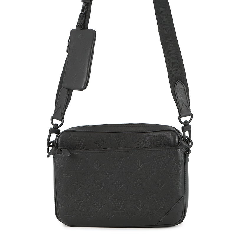 ルイヴィトン ショルダーバッグ モノグラム・シャドウ トリオ・メッセンジャー M46602 LOUIS VUITTON ブラック 黒