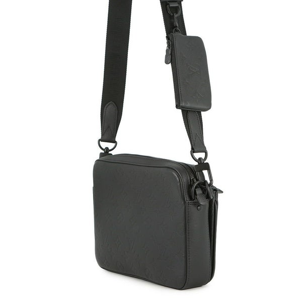 ルイヴィトン ショルダーバッグ モノグラム・シャドウ トリオ・メッセンジャー M46602 LOUIS VUITTON ブラック 黒