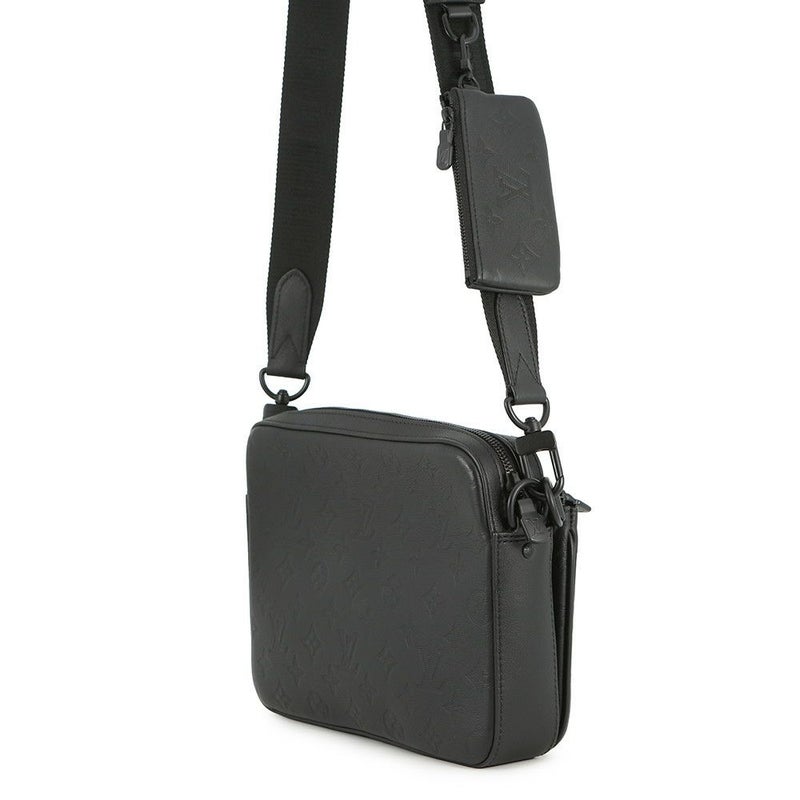 ルイヴィトン ショルダーバッグ モノグラム・シャドウ トリオ・メッセンジャー M46602 LOUIS VUITTON ブラック 黒