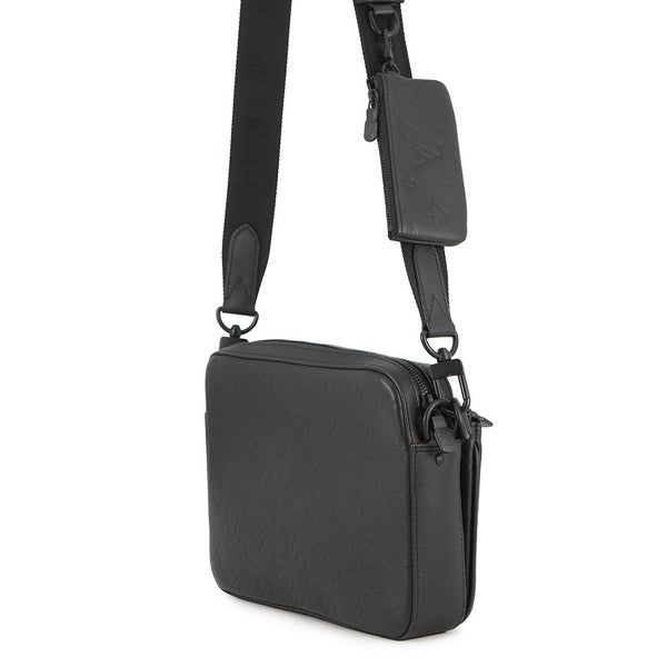 ルイヴィトン ショルダーバッグ モノグラム・シャドウ トリオ・メッセンジャー M46602 LOUIS VUITTON ブラック 黒